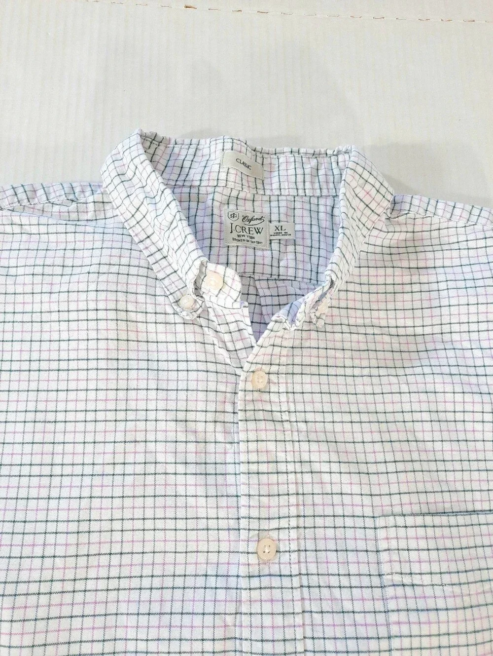 J Crew Classic Fit Check Broken-In Oxford Shirt
